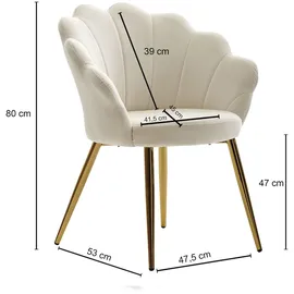 FineBuy Esszimmerstuhl Tulpe Samt Gepolstert Küchenstuhl Schalenstuhl