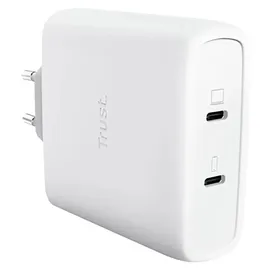 Trust USB Ladegerät 100 W mit 2 Ports), Schnellladung Weiß