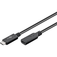 goobay 61038 USB C Verlängerung 1m USB 3.2 Gen 2 / USBC Schnellladekabel 60W 20V 3A Ladekabel/USB-Kabel 10 Gbits/USB Verlängerungskabel 1m