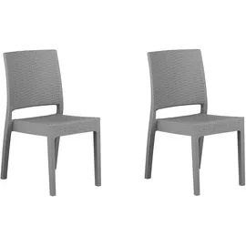 Beliani Gartenstuhl 2er Set 0 x 0 x 0 cm grau