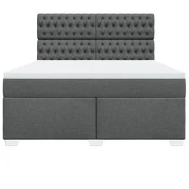 vidaXL Boxspringbett 180 x 200 cm Dunkelgrau