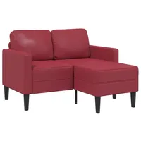 vidaXL 2-Sitzer-Sofa mit Chaiselongue L-Form Weinrot 125 cm Kunstleder vidaXL