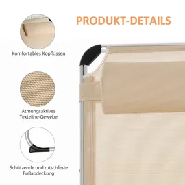 Outsunny Sonnenliege 80 x 60 x 61 cm Beige