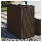 vidaXL Garten-Beistelltisch mit Glasplatte Braun 58x27,5x55 cm Rattan