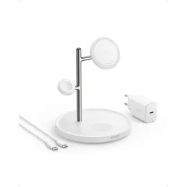 Anker MagGo 15W 3in1 USB-C Magnetisches Wireless Ladegerät, weiß