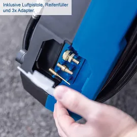 SCHEPPACH Kompressor Airforce 7 - 230V | 8 bar Arbeitsdruck | 180 L/min | ölfrei & mobil 8m Arbeitsradius | inkl. Reifenfüller, Luftpistole & Adapter