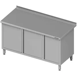 Stalgast Arbeitsschrank mit Flügeltüren, 1600x600x850 mm, mit Flügeltürschrank rechts, mit Aufkantung, verschweißt