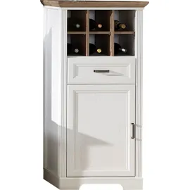 Innostyle Stauraumschrank "Jasmin", weiß (piniefarbe, weiß, eichefarben), B:66cm H:136cm T:42cm, Holzwerkstoff, MDF, Metall, Schränke, Stauraumschrank, mit Weinregal