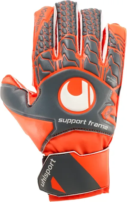 Uhlsport Torwarthandschuh Aerored Soft SF Junior dark grau/fluo... - Größe:8