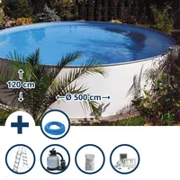 Waterman Stahlwandpool Set rund Ø 500x120 cm, inkl. Sand