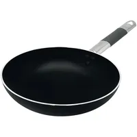 Pentole Agnelli ALSC111BBSSC24 Alblack Pfanne mit niedrigem Salt, aus Aluminium, mit Edelstahlgriff Cool, 24 cm, Schwarz