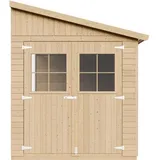 TIMBELA Anbau-Gartenhaus 4,93 x 2,11 m Beige