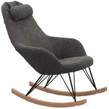GMD Living Sessel KOPENHAGEN (1-St), Schaukelstuhl mit Teddyfell grau