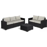 ALLIBERT California 3-teiliges Gartenmöbel Set | Wetterfeste Rattanoptik Loungeset für Outdoor