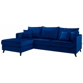 Home Affaire Ecksofa HOME AFFAIRE "Renesse L-Form", blau, B:234cm H:90cm T:160cm, Samtvelours 100% Polyester;Luxus-Microfaser ALTARA NUBUCK (100% Polyester), Sofas, Ecksofa, lose Kissen, Keder an Sitzkissen