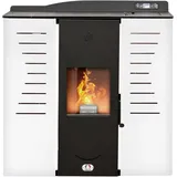 STUFE A PELLET ITALIA Italia 25 KW WiFi | Hydro-Pelletöfen für Heizung und Warmwasser Effizienz 90% Heizt 180m2 Slim-Design Autonomie 16 Std WiFi-Steuerung Programmierbar 5 Kräfte 24M Garantie Weiß