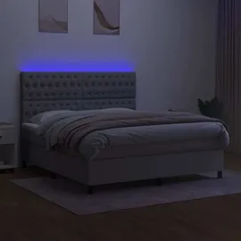 vidaXL Boxspringbett 180 x 200 cm Hellgrau