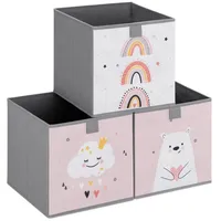 Navaris 3x Spielzeugkiste Aufbewahrungsbox Kinder - 28x28x28cm - Aufbewahrung