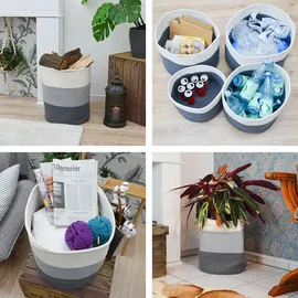 Dune Design Ø38x46 Baumwoll Seilkorb 50L Aufbewahrungskorb Boho Wäschekorb Kinderzimmer Korb