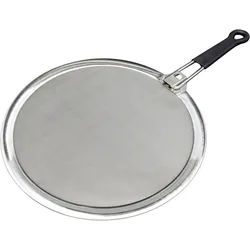 Spritzschutzdeckel GSD HAUSHALTSGERÄTE, silber (edelstahlfarben), B:51cm H:1,6cm L:33cm Ø:33cm, Edelstahl, Deckel, einklappbarer Griff