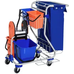 HOMCOM Reinigungswagen, max. Tragfähigkeit: 25 kg, blau/orange - bunt