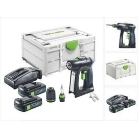 Festool C 18-Basic Akku-Bohrschrauber inkl. 2 x 3,0 Ah + Ladegerät + Systainer