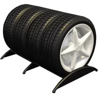 NUNETH Reifenregal Schwarzes Garagen-Reifenregal für 1 Reifen/2 Reifen/4 Reifen, Einfach zu Montierendes Metall-Reifengestell, Verstellbare Reifenhalterung, Tragfähigkeit 200 Kg (Size : 4 tire Racks)