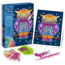 Sentosphere Sentosphère 3932560 Bastelset Strasssteinbild, Motiv Eule, Kreativ-Set, DIY für Kinder und Erwachsene