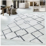 Homtex Hochflor-Teppich, Homtex, 80 x 250 cm, Rauten Modern Designer Teppich, Hochflor Teppich, dichter Flor, 20 mm schwarz|weiß