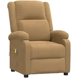 vidaXL Massagesessel 342418 Samt 93 x 98 x 93 cm Braun mit verstellbarer Rückenlehne und Massagefunktion
