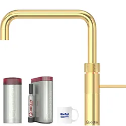 BieTal® Quooker Fusion Square gold & COMBI Reservoire & kühles sprudelndes Wasser CUBE