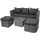 Mendler 3in1-Garnitur HWC-J37, Garten-/Lounge-Set Sonneninsel, Spun Poly Poly-Rattan MVG grau, Kissen anthrazit