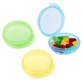 WLLHYF Kleine Pillendose 3 Stück Mini-Pillen-Organizer tragbar Reise-Pillenbehälter tägliche Pillendose Medizin Vitamin Lebertran Aufbewahrungsbox Tasche Geldbörse für Zuhause Arbeit(Set 2)