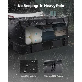 Vevor Gepäckträgertasche für Anhängerkupplung aus wasserdichtes 840D-PVC (0,71 m3), Gepäcktasche zur Aufbewahrung auf der Ladefläche von Lkws mit verstärkten Gurten für PKW SUVs Vans Schwarz