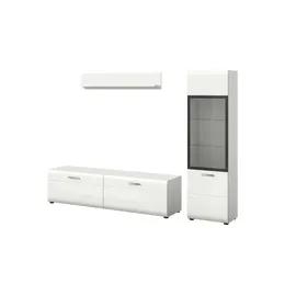 Möbel Kraft Wohnkombination ¦ weiß ¦ Maße (cm): B: 220 H: 160