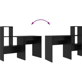 vidaXL Schreibtisch Schwarz Eichen-Optik 131,5 x 50 x 106,5 cm