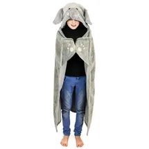 COFI Hochwertige Fleecedecke Kuscheldecke 100 x 130 cm Elefant