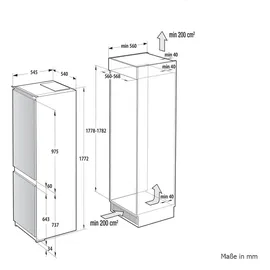 Gorenje NRKI517D61WF Einbau-Kühlgefrierkombination (252 l, 1772 mm hoch)