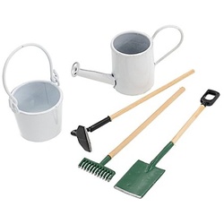 Miniatur "Gartenwerkzeuge" aus Metall, 5-teilig