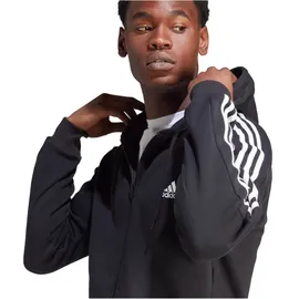 Adidas Essentials Fleece 3-Streifen Reißverschlusspullover Black L