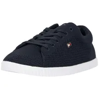 Tommy Hilfiger Strick Sneaker Flag Lace Up Schuhe, Blau (Space Blue), 36