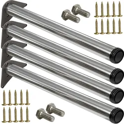ID Dinkel 4 x Edelstahl Tischfuß Ø60 mm Tischbeine Möbelfuß |Höhe 710 mm|höhenverstellbar + 30 mm