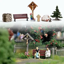 BUSCH Wegkreuz mit Zubehör 1148 H0