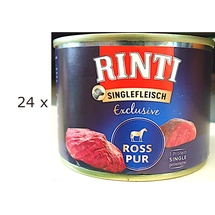 Rinti Singlefleisch Exclusive 185g Dose Hundenassfutter Sparpaket 24 x 185 Gramm Ross Pur