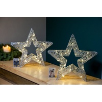 Star-Max LED Stern »Weihnachtsstern, Weihnachtsdeko«, 60 flammig-flammig, stromsparende LED, silberfarben
