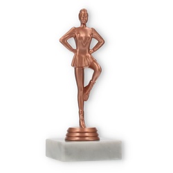 Pokal Kunststofffigur Drill Team bronze auf weißem Marmorsockel 15,8cm