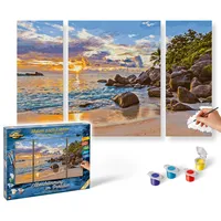 Schipper 609260906 - Malen nach Zahlen Abendstimmung im Paradies, Triptychon, 50 x 80 cm