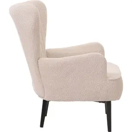 Mendler Lounge-Sessel HWC-K37 Chenille 75 x 80 x 75 cm creme-beige mit Kissen