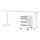 Germania Büromöbel-Set GERMANIA "Mailand", weiß, B:160cm, Metall, Spanplatte, Arbeitsmöbel-Sets, Büromöbel-Set, inkl. Schreibtisch und Rollcontainer
