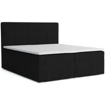 dein schlaf 24 BOXBETT LOFT IV 160/200 Cord Schwarz mit Taschen-Federkernmatratzen 7 Zonen H4 - Schwarz